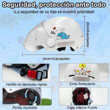 Casco De Bicicleta Para Niño, Casco Abierto Ligero Protecciones Patines Motocicleta Scooter Eléctrico Con Visera Y 3 Cinta Reflectante Para Monopatín Ciclismo Patinaje, Tamaño Ajustable 48-53cm,37564971 - Multicolor - Ver 2
