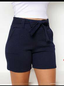 Short Colmea Sporty With Pocket And Front Belt, Casual, School, Everyday, Summer - Royal Blue - View 1