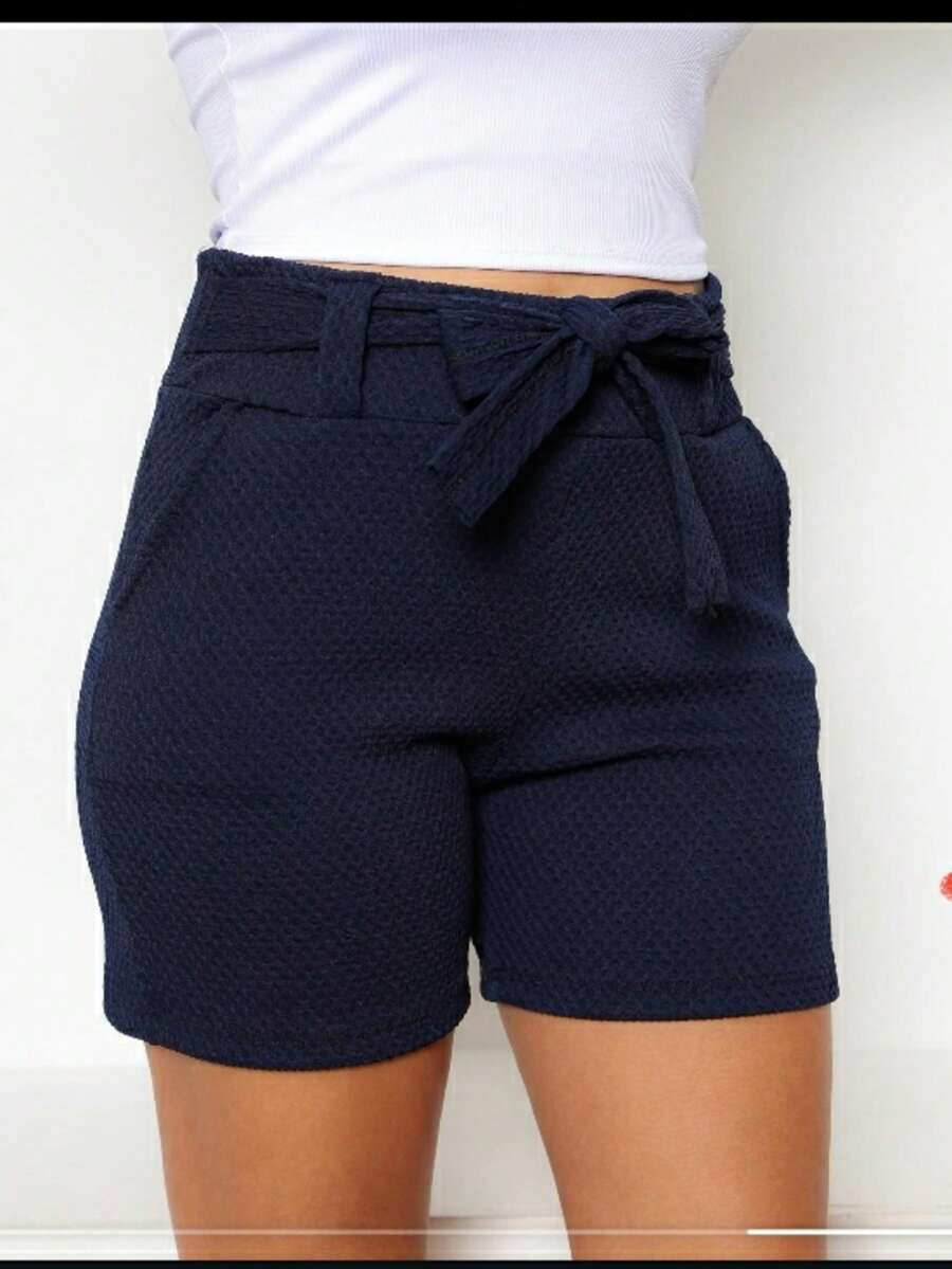 Short Colmea Sporty With Pocket And Front Belt, Casual, School, Everyday, Summer - Royal Blue - View 1