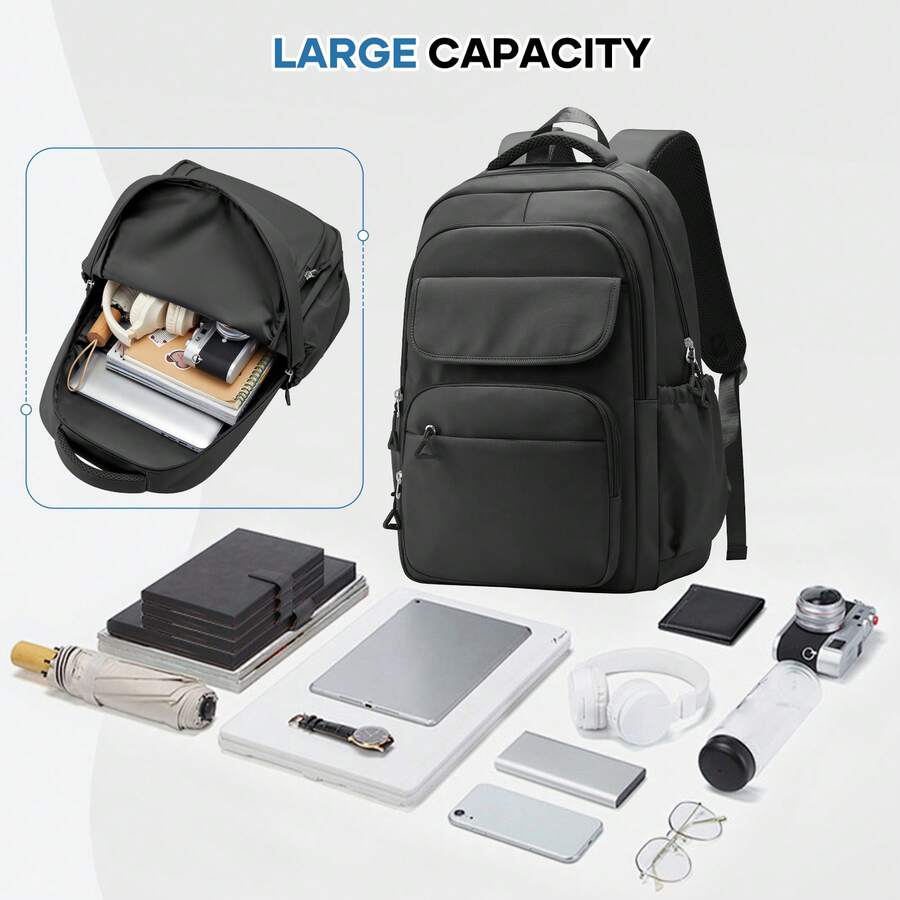 Large Capacity Laptop Backpack, Water Resistant Multi-Pocket Travel Backpack, Lightweight Casual Daypack Fits 15.6" Notebook, Durable Rucksack For Work, School, Commute & Travel For Men & Women - Multicolor - View 1