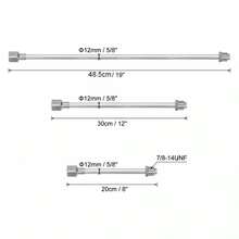 3Pcs Airless Paint Sprayer Extension Rod 8" 12" 19" Extension Spray Gun Paint - Silver - View 7