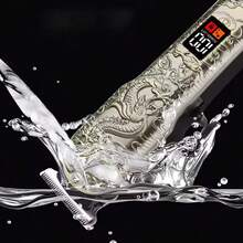 Vintage Transparent Body Men's Hair Clipper | Professional Electric Trimmer With LCD Screen - Hair Cutting & Beard Trimming  Wireless USB Charging  Ideal Valentine's Day Gift For Husband & Dad, Ergonomic Design, Wireless Efficient, Suitable For Beard, Sideburns And Full Body Grooming, Portable Lightweight Electric Shaver, Men's Wireless Trimmer, Precise Hair And Beard Cutting (Yellow/Green/Red/Black/Silver) - 黑銀色 - 查看 5