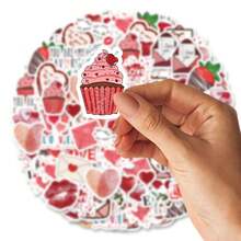 46pcs (23*2) Red Love Graffiti Stickers, Decorative For Notebook, Water Bottle, Guitar, Luggage, DIY, Wholesale Scrapbook Supplies Scrapbook Stationery - Multicolor - View 4