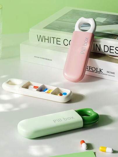 1pc Daily Medicine Box, Medicine Planner, Vitamin Storage Box, Dietary Supplement Container, Convenient To Use, Large Compartments, Convenient For Travel, Multi-Color, Bisphenol A Free