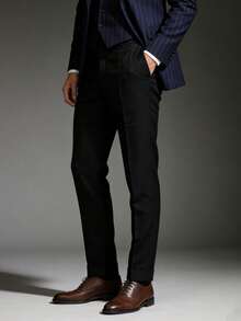 Men's Tailored Dress Pants - 黑色 - 查看 6