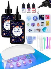 500g Upgraded Transparent Hard UV-Cured Resin, Suitable For DIY Jewelry Making, Craft Decoration - Low Odor UV Glue, Solar-Powered Fast Curing Epoxy Resin For Casting, DIY Resin Molds, Crafts Making - UV Resin Kits - View 4