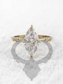 1 st klassisk kubisk zirkoniaring för kvinnor för bröllop, förlovning, årsdag, fest, bandsmycken, alla hjärtans dag-present - 1# - Visa 14