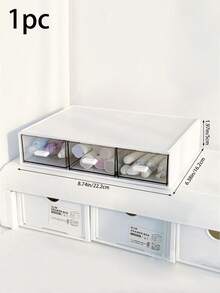 1/3 hộp đựng đồ dùng văn phòng bằng nhựa, hộp đựng mỹ phẩm dạng ngăn kéo, hộp đựng trang sức nhiều tầng có thể xếp chồng lên nhau, hộp đựng bút đa năng, ngăn kéo đựng đồ dùng văn phòng để bàn, khay đựng trong suốt, hộp bút chì, túi đựng đồ. - trắng - Xem 4
