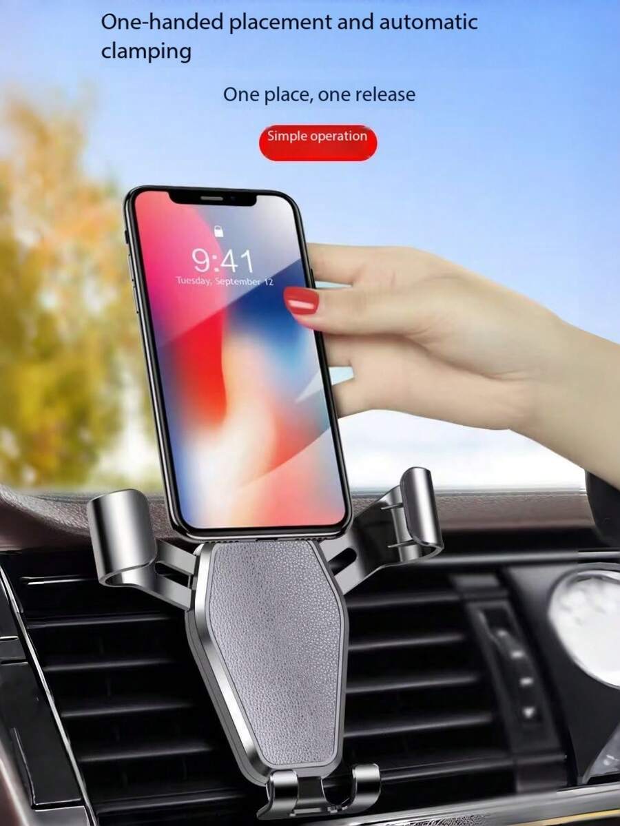 Giá đỡ điện thoại ô tô bằng hợp kim nhôm, mạ bạc ánh kim, gắn khe gió ô tô, giá đỡ điện thoại chống rung, giá đỡ điện thoại định vị ô tô kiểu mới, giá đỡ điện thoại hút chân không đa năng, quà tặng mùa xuân