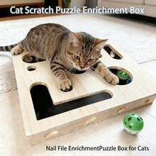 Multi-Function Cat Nail File Box, Includes Nail File, 3 Claw Shaped Balls, And 1 Fish Shaped Chew Toy - A Versatile Cat Nail Care Toy
