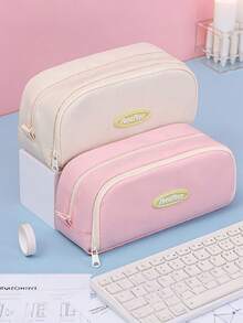 Personalized Custom-Made 2026 New Simple Large Capacity Pen Bag High-Value Double-Layer Stationery Box For Girls And Boys Elementary School Students Stationery Bag Back To School - Multicolor - View 4