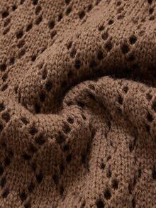 Casual Elegant Knit Dress, Suitable For Casual Dates, Holidays, Beach Outings - Brown - View 10