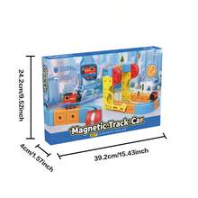 3D木制积木火车轨道套装，含火车和交通标志，STEM玩具，神奇轨道立方体积木，电动高速轨道火车，适合3-8岁儿童，生日派对礼物，66件USB充电电动火车玩具 - 彩色 - 查看 12