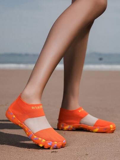 TOLLN 1 par de zapatos de vadeo para mujer de secado rápido para exteriores, zapatos de natación antideslizantes, zapatos de agua resistentes a los arañazos, zapatos anfibios para la playa