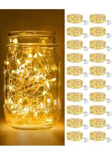 12个迷你LED串灯 - 电池供电，闪烁效果，礼品包装装饰，适合圣诞节、母亲节、情人节装饰、生日派对、情人节礼物 - 彩色 - 查看 13