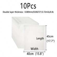 10pcs Clear Plastic Clothing Packaging Bags With Frosted Zipper, 5pcs/Pack, Vent Holes For Clean And Secure Shipping Of T-Shirts, Shirts, And Documents - 10 - View 15