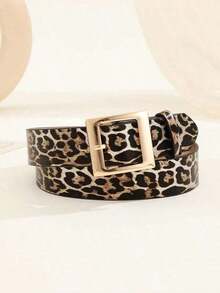 Geometric Street Style Leopard Print Accessories Fall Winter Casual Outfits Women PU Leather Belts Plus Size Summer, School Fall, Autumn, Halloween - Leopard Print - 查看 1