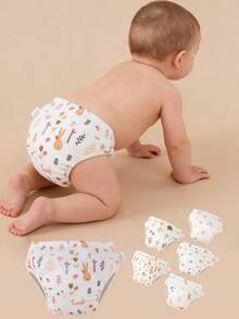 3pcs/Pack S/M/L Baby Potty Training Pants, Waterproof Washable Diaper Underwear For Toddler Boys And Girls