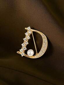 Women's Elegant Minimalist Brooch, Letter D Inlaid With Shiny Diamonds, Can Be Used As Clothing Accessory, Bag Charm Or Fashionable Pin, Unique Style. Suitable As A Gift For All Seasons. - Multicolor - View 1