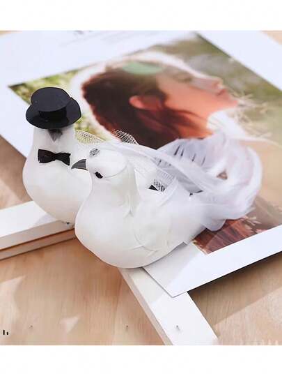 2件/套 逼真泡沫羽毛情侣，婚礼装饰，仿真泡沫羽毛爱情鸟情侣，家居装饰婚礼用品，DIY工艺品