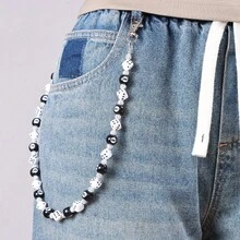 1PC Colorful Dice Pants Chain, Streetwear Hip Hop Jean Chain, Resin Dice Charm Waist Chain, Wallet Keychain Accessory For Men Women, Punk Aesthetic, Anti-Lost, Ideal For Daily, Party, Festival - 彩色 - 查看 2