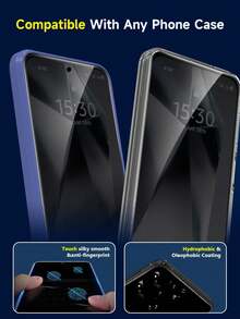 3pcs Anti-Spy Tempered Glass Screen Protector, Privacy Protection Film Compatible With Samsung S20 FE/A14/A15/A25/A35/A34/A54/A05s/A55/A07/A17 Series - Black - View 6