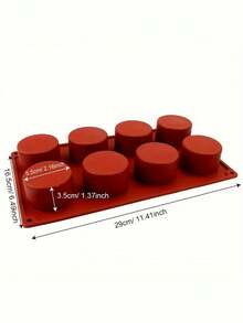 1pc 8-Cavity Round Silicone Cake Mold, Suitable For Making 3D Handmade Cupcakes, Jelly, Cookies, Mini Muffins, Soap And DIY Baking