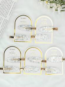 12/10/6/4/2pcs Women Silver Glitter Bridesmaid Hair Clips, Cardboard Crease-Free Hair Clips For Wedding Proposal Gift - Silver - View 1