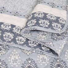 Quilt Set Full Queen Size 3 Piece, Pattern Printed Bedding Coverlet Set, Lightweight Soft Reversible Bedspread Sets For All Season (1 Quilt & 2 Pillow Shams) - Grey - View 3