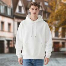 Unisex 100% Cotton 280GSM Hooded Sweatshirt - I'm A Skiing Dad Graphic Print - White - View 4