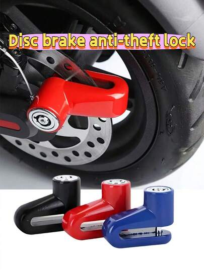 1pc Motorcycle/Bicycle Disc Brake Lock - Anti-Theft Manual Knob Lock, Suitable For Bicycle, Motorcycle, Electric Scooter, Tricycle, Corrosion-Resistant ABS/Zinc Alloy Material, Compact Design, Suitable For Urban Commuters