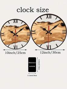 Elegant Clock, Fashionable Wooden Grain Roman Numeral Wall Clock - Silent Quartz Movement, Perfect For Living Room, Bedroom, Kitchen And Office Decor - Battery Powered (AA Batteries Not Included) - Multicolor - View 5