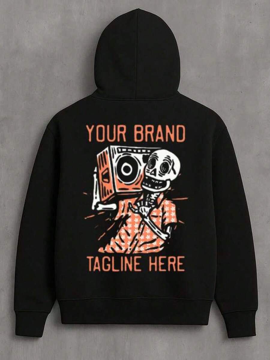 Bequemer und simpler Herren Regular Kapuzenpullover T-Shirt Totenkopf Boombox Hoodie - Ihr Marken-Slogan hier. Vielseitig und einfach, ein überraschendes Geschenk für Familie und Freunde.