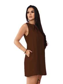 Marrante Midi Dress With Zipper Pocket, High Fashion, Blogger Style, , STOCK - 鏽棕色 - 查看 2