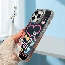 Case Phone case: Display a Vivid Text on the Mirror, with Electroplated  Hole Frame,  Shockproof Protection, Stylish and Unique Phone Case, Suitable for  11, 11PRO, 11PROMAX, 12, 12PRO, 12PROMAX, 13, 14, 13PRO, 13PROMAX, 14PLUS, 14PRO, 14PROMAX,15, 15PLUS, 15PRO, 16E, SE4, 15PROMAX,16, 16PLUS, 16PRO, 16PROMAX,17, 17AIR, 17PRO, 17PROMAX - Plateado - Ver 2