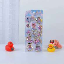 新款液体闪光水摇摇杯卡通女孩贴纸，可爱系列儿童玩具 - 彩色 - 查看 17