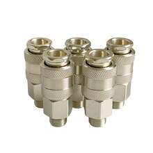 Conector de ajuste rápido neumático tipo UE PM20 SM20 con rosca macho G1/4 BSP para compresor de aire, 5 uds. 9QNT - Acoplador de 5 piezas - Ver 10