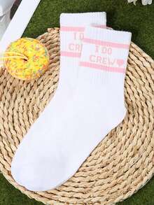 3 pares/6 pares de calcetines de mujer aleatorios, calcetines románticos de novia de moda para boda, calcetines de pareja con diseño de Día de San Valentín hasta el tobillo - Multicolor - Ver 5