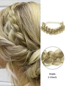 1pc Black, Gold, Brown, Dark Brown Handmade Braided Wig Headband, Suitable For Women And Girls, Synthetic Braided Hair Extensions, Elastic Headband With Adjustable Waistband, Braided Headband, Suitable For Daily Wear, Parties And Special Occasions. - Multicolor - View 14