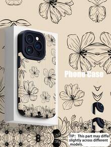 1 件装时尚优雅黑色花卉图案防震真皮手机壳，兼容 17/17 Air/17 Pro/17 Pro Max、16/16 Plus/16 Pro/16 Pro Max、15/15 Plus/15 Pro/15 Pro Max、14/14 Plus/14 Pro/14 Pro Max、13/13 Pro/13 Pro Max、12/12 Pro/12 Pro Max、11/11 Pro/11 Pro Max - 彩色 - 查看 1