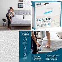 FIAN Lucid - Protector de Colchón 100% Impermeable - Ajuste Universal - Cubierta de Tela Toalla - Cubre Colchón de Algodón Suave - Hipoalergénico y Transpirable - Blanco - Tamaño King - King+parte superior de rizo de algodón - Ver 7