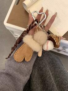 Yogodlns Llavero de cuerda con diseño de béisbol, colgante de amor con borde de encaje, llavero de cuerda colorido, llavero creativo para colgante de bolso, decoración de mochila - Multicolor - Ver 8