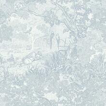 Peel And Stick Wallpaper Blue And White Vintage Forest Animals Floral Wallpaper Removable Se--Adhesive Contact Paper For Bedroom Living Room Cabinets Decoration Thicken Vinyl 17.3inch X 393inch - 藍色 - 查看 2