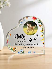 Personalized Pet Memorial Acrylic Heart-Shaped Plaque, 22 Styles Available - Curved Heart-Shaped Pet Memorial, Commemorate Beloved Dogs Or Cats, Customizable Desktop Decor, Memorialize Cherished Pets - Ideal For Pet Lovers - Pet Memorial Gift, Christmas Pet Decor, Pet Lover Gift, Customized Christmas Decoration, Christmas Gift, Personalized Gift - Multicolor - View 31