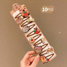 10/20pcs Cute Capybara Seamless Hair Clips, Gentle On Hair, Suitable For Girls - Bright Colors, Adorable And Charming, Everyday Wear Hair Clips, Bangs Clips, Summer Hair Accessory Set - Multicolor - View 11