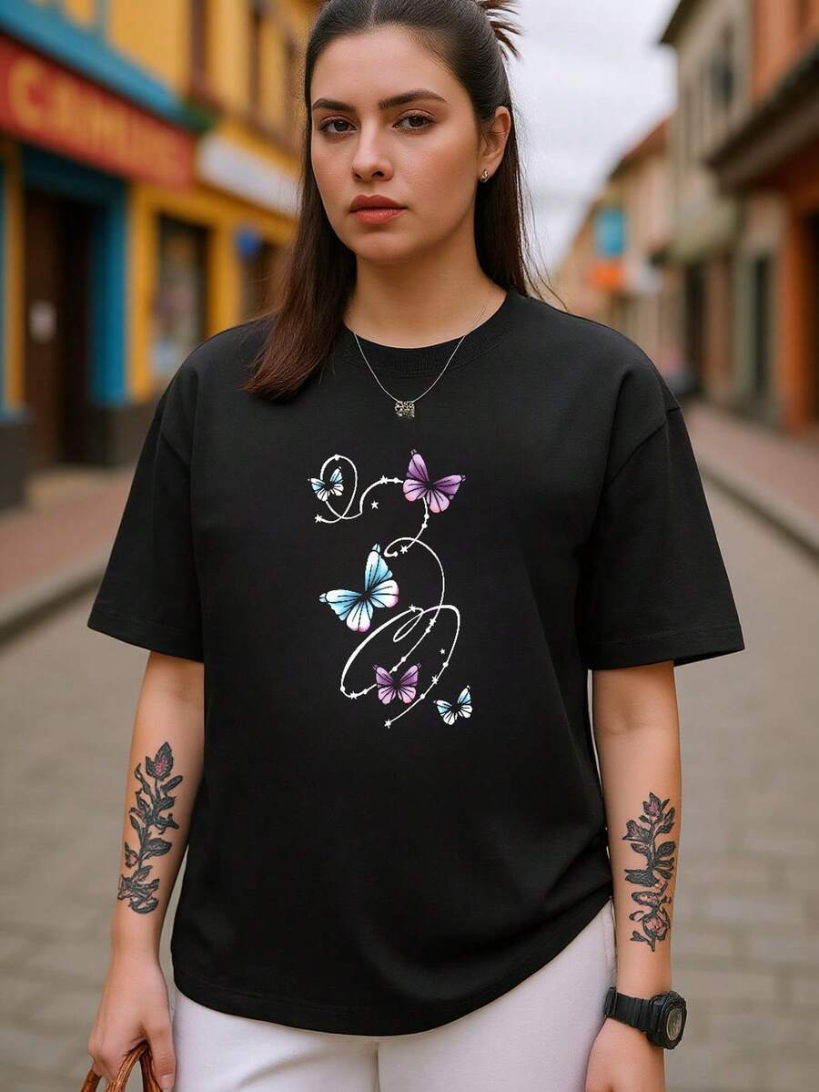 Black 2026 Mundial Edition - Camiseta de Manga Corta Transpirable para Mujer, Algodón% 180g con Estampado Geométrico de Selección Mexicana, Playeras de Mujer - Negro - Ver 1