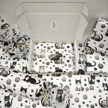 10/30/60张趣味猫咪主题毛线礼品包装纸，50x35厘米 - 非常适合春夏庆典、婚礼、情人节、生日、花束、派对礼品和礼品袋；派对礼品包装 | 趣味设计 | 光滑质地；送给爱猫人士的礼物 - 黑色貓咪 - 查看 9