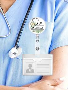 个性化胸牌卷轴，定制护士伸缩胸牌夹，护士ID卡扣挂绳胸牌夹，注册护士ID胸牌，员工礼物，听诊器731，个性化装饰品，个性化礼物，节日礼物，护士节 - 彩色 - 查看 9