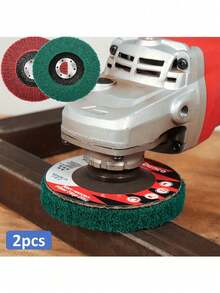 4-Inch Heavy Duty Nylon Fiber Grinding Discs - Metal Grinding And Polishing Wheels For Deburring, Rust Removal, Iron And Copper Polishing - Compatible With Grinders And Polishers - Multicolor - View 2