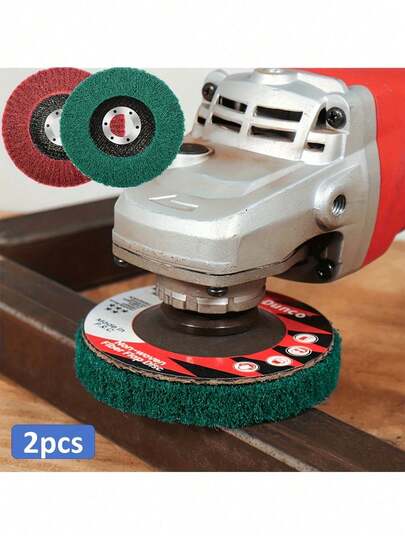 4英寸重型尼龙纤维研磨盘 - 金属研磨抛光轮，用于去毛刺、除锈、铁和铜抛光 - 兼容研磨机和抛光机